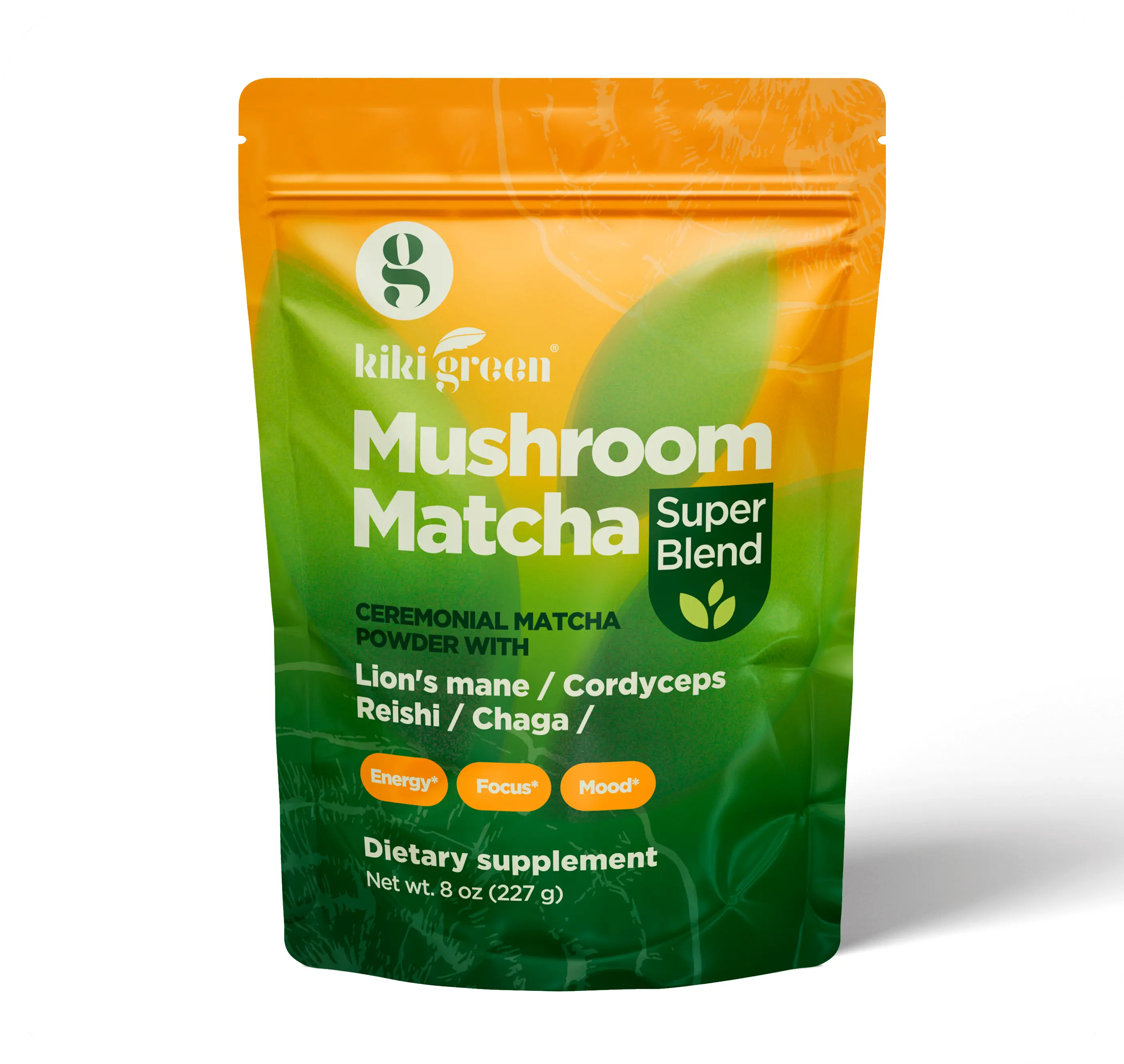 Mushroom Matcha 8 Oz  KIKI Green