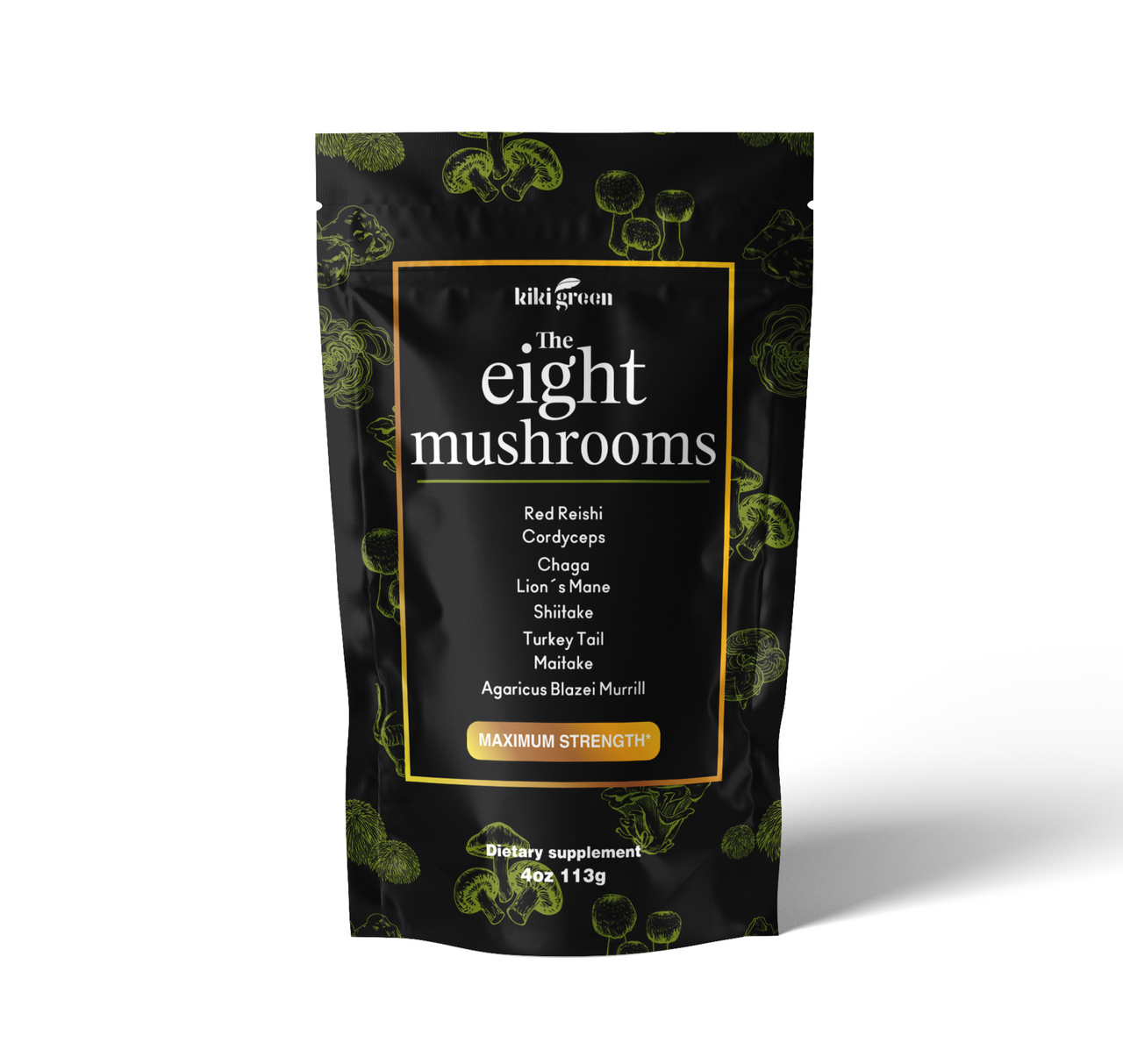 The 8 Mushrooms Powder - Maximum Strength, 4 oz & 8 oz