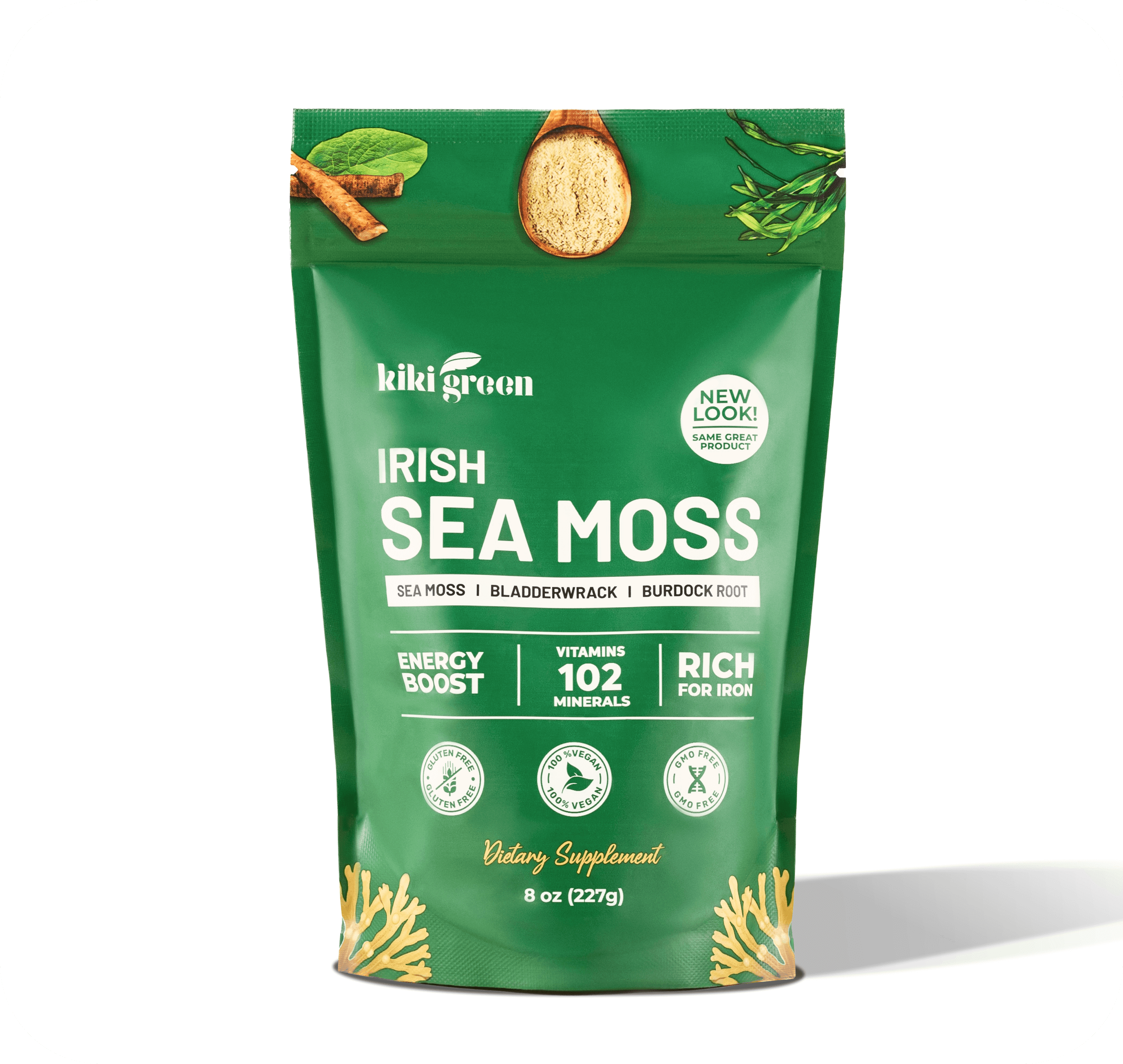 Irish Sea Moss with Bladderwrack & Burdock Root  KIKI Green