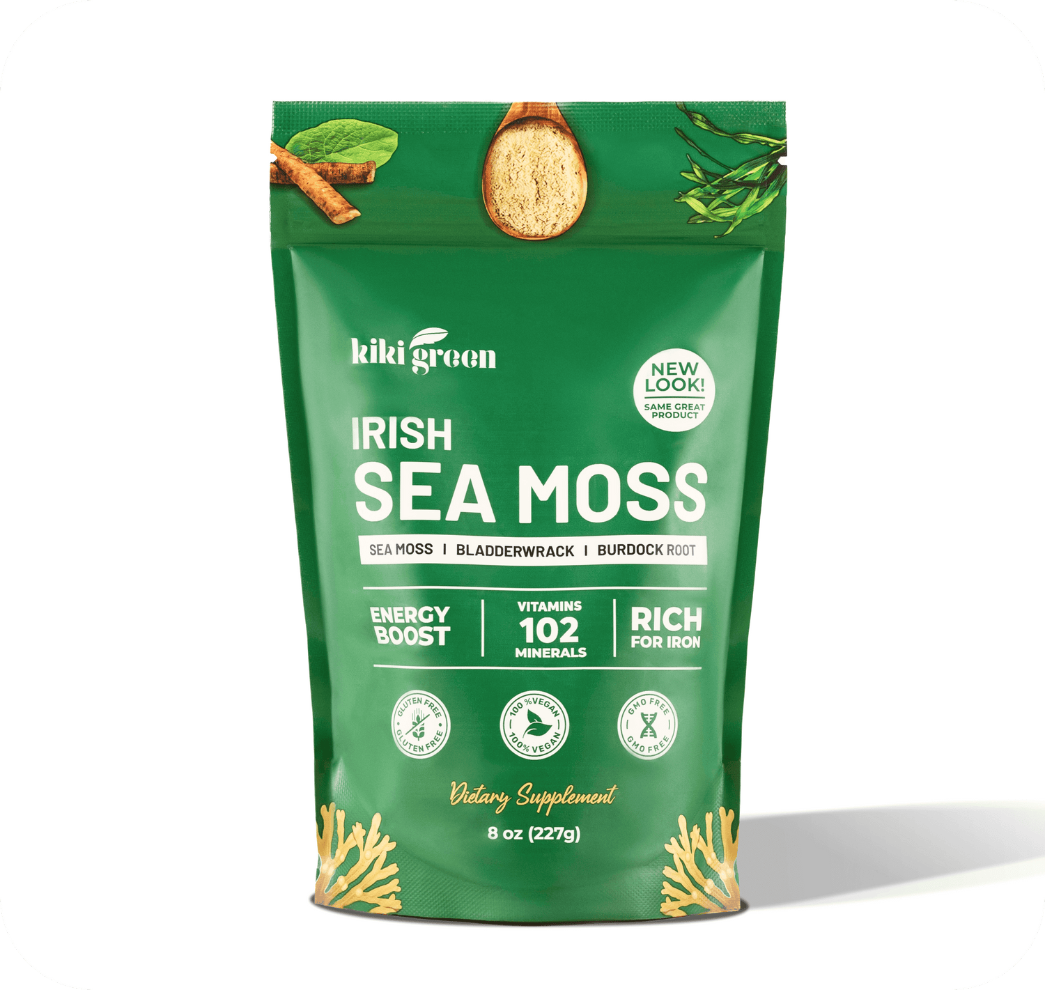 Irish Sea Moss with Bladderwrack & Burdock Root  KIKI Green