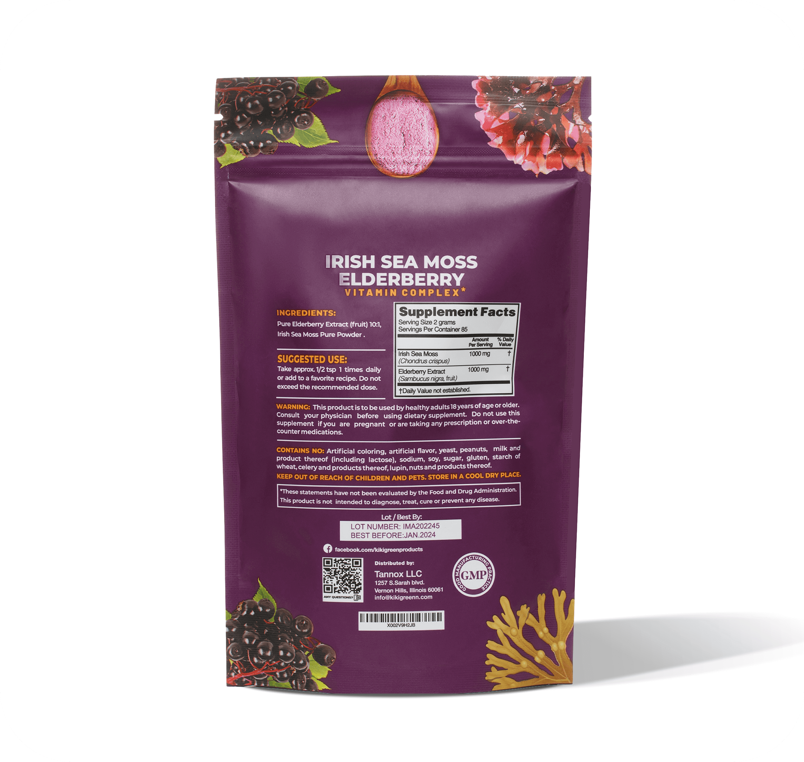 Sea Moss with Elderberry  KIKI Green