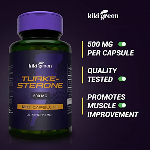 Turkesterone Supplement 500mg Ajuga Turkestanica Extract 120 Capsules Pre-Workout for Muscular Development, Hydroxypropyl-β-cyclodextrin for Enhanced Bioavailability Third Party Tested, Vegan Pills