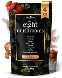 Thumbnail for KIKI Green Mushroom Powder Extract - The 8 Mushrooms Supplement Blend for Coffee & Smoothie Lion's Mane, Cordyceps, Chaga, Reishi, Shiitake, Turkey Tail, Maitake Complex Mushroom Powder Supplement