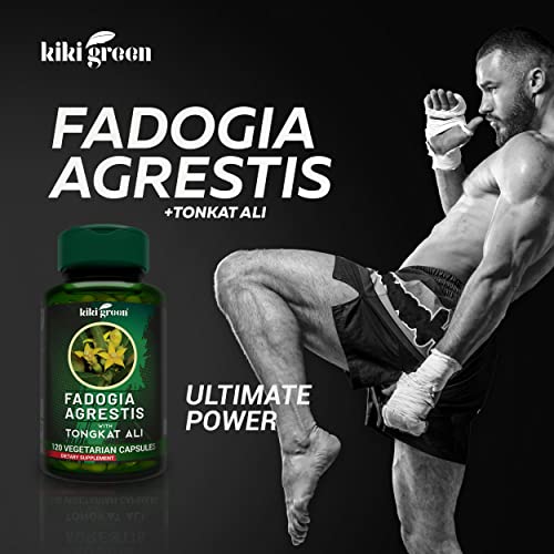 KIKI Green Fadogia Agrestis Extract with Tongkat ali for Men 1000mg Per Serving, Herbal Supplement 120 Vegan Capsules for Daily Use