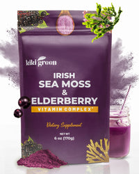 Thumbnail for KIKI Green Sea Moss Powder with Elderberry Immune Boost Elderberry Juice - Elderberry Supplements Elderberry Drink Mix Vegan Elderberry Superfood Powder Multivitamin Powder -Immune Support 6 Oz
